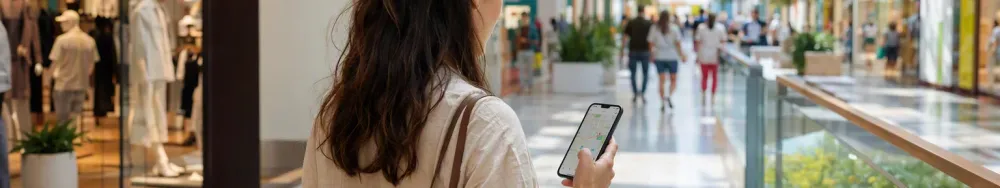 shopping mall navigation app: editorial photo