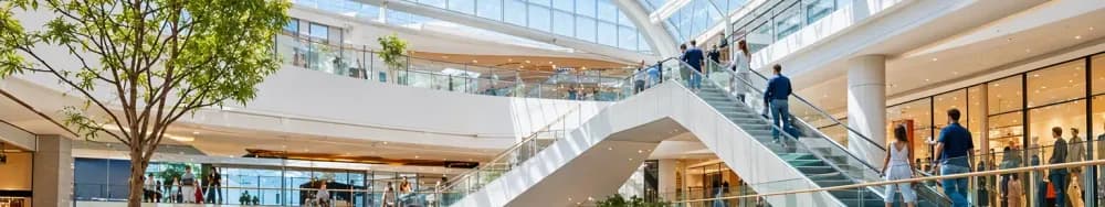 shopping mall visitor journey: editorial photo