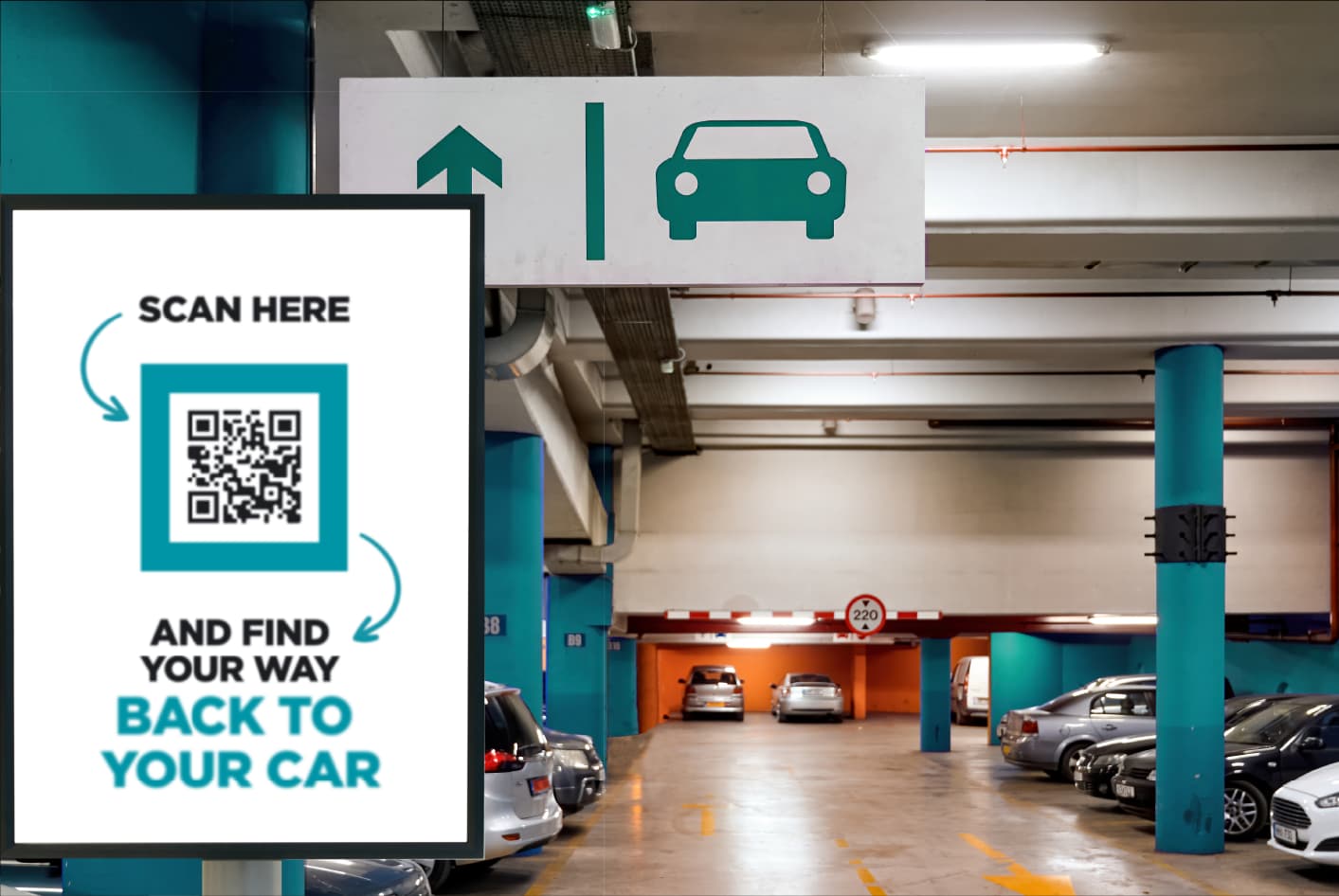 A visitor scans a QR code in the venue to opt in