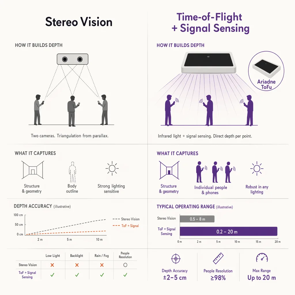 Stereo vision versus time-of-flight